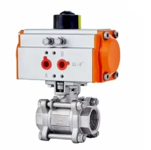 Pneumatic Three-Piece Ball Valve Q611F-16P DN15 20 25 50 Sizes 304 Stainless Steel Threaded OEM Customizable