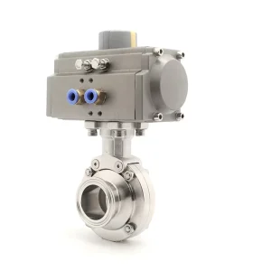 Pneumatic Tri Clamp Butterfly Valve with Aluminum Actuator SS304 SS316L Sanitary Electric Compact Air Plug Valves
