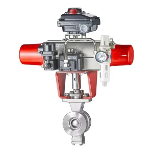 Pneumatic V Segment Stainless Steel Ball Valve Flanged Control Valve 4 Inch 1 in 200 M/h 1000PSI General Gas