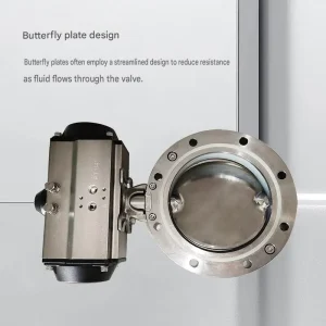 Pneumatic Vacuum Powder Butterfly Valve Stainless Steel and Aluminum Alloy Double Flange Powder and Dust Butterfly Valve