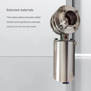Pneumatic Welding Sanitary butterfly Valve Manufacturer Pneumatic Stainless Steel Three piece Sanitary Welding butterfly Valve