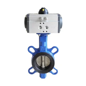 Pneumatic butterfly Valve DN50 200 PN16 Water Control QT450 Valve Body Ductile Iron butterfly Valve