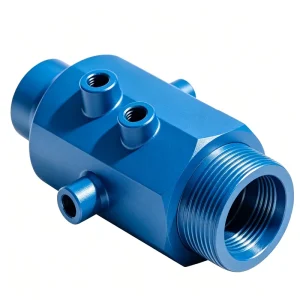 Precision CNC Machining Aluminum Multi-Port Manifold Valve Pneumatic Hydraulic Fluid Pipe Fitting Custom Parts OEM