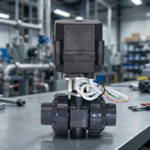 Precision Flow Control Valve UPVC Body 4-20mA Feedback Signal Output 15Nm Torque for Greenhouse Irrigation