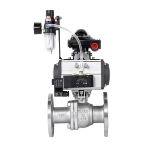 Q941F 16P Pneumatic 304 Stainless Steel High Temperature Three Piece Intelligent Explosion Proof Cut Off OEM Flange Ball Valve