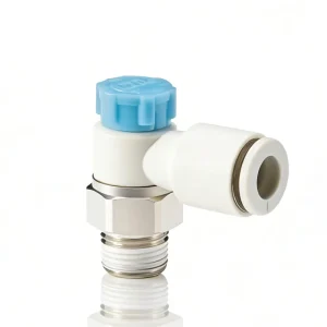 Quick Connect Pneumatic Fitting Right Angle Male Thread Self locking Outlet Limiting Speed Control For Air Tubing Connections