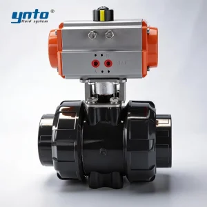 Quick-Disconnect PFA Ball Valve Pneumatic True Union Connection Tool-Free Disassembly Corrosive Media Hydrofluoric Acid OEM CE