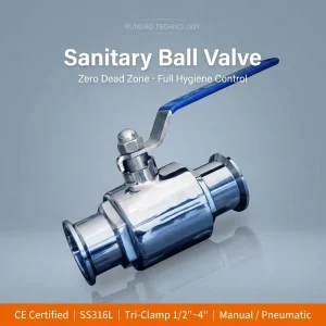 Quick Install Clamp Ball Valve Sanitary Stainless Steel 304 316L Manual Power DN100 Water Food Beverage Industry OEM