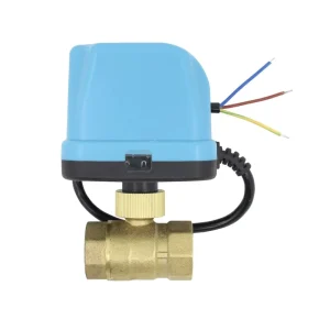 RTS 220V 110V 24V 12V 5V Three Wire Two Control Two Way Motorized Electric Ball Valve with Blue Actuator