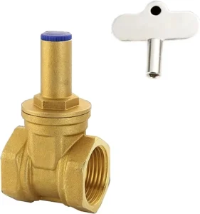 RTS DN15 1 2″ Inch BSP PN16 Inner Lock Triangle T Key Water Meter Locking Brass Gate Valve With Lockshield