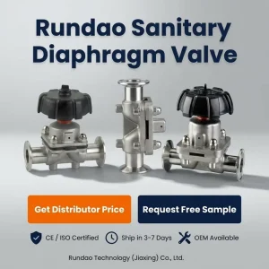 RUNTO Sanitary Manual Diaphragm Valve 316L SS Tri Clamp Weld End DN25 DN100 for Food Dairy Pharma CIP SIP
