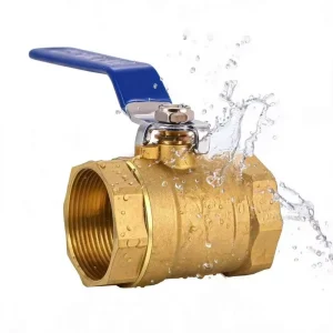 Radiant Floor Heating Manifold Red Blue Butterfly Handle Nickel Plated Brass Fixed Ball Valve DN25 Internal Thread Water OEM