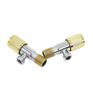 Radiator Angle Valve Golden Angle Valve with Knurled Wheel Vacuum Stop Adapter Long Control Angle Valve