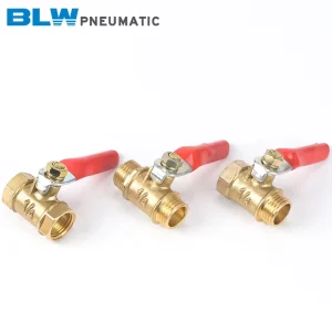 Red Handle Brass Ball Valve 1/4″ Internal/External Thread Manual High Pressure for Natural Gas/Water/Pneumatic Systems OEM