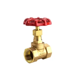 Red Handwheel Manual Brass Globe Valve Gate Structure for Water Supply