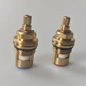 Replacement Brass Ceramic Disc Stem Cartridge Faucet Valve for Kitchen Quarter Turn 1/2″ X 53mm X 12mm Spline Length 20 Teeth