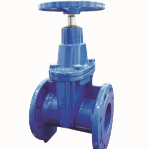 Resilient Seated Gate Valve Ductile Iron Flanged Sluice Water Control Zero Leakage Durable Blue Resin Coating