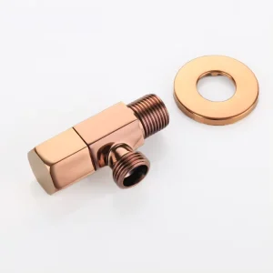 Rose Gold Angle Valve Bathroom Shut Off Water Stop Valve Brass