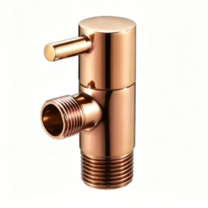 Rose Gold Polished Solid Brass Angle Valve Single Lever 1 2 Inch Water Shut Off Valve for Bathroom