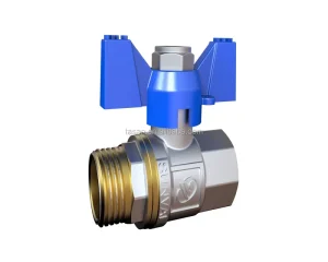 S117135A Forged Brass Male Thread Nickel Plated Butterfly Aluminium Handle Brass Ball Valve