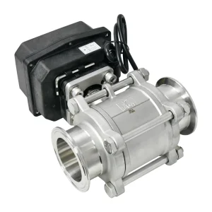 SC230V Quick-fit Electric Ball Valve DN65 2 Way 304SS Electric Water Ball Valve with Tri-clamp Connection