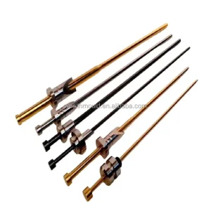 SKH51 Valve Pin and Guide Sleeve 0.002mm Precision Sealing Needle for Hot Runner System HRC59-61 TiN Coated