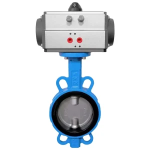 SONGO DN100 4 Inch PN16 EPDM Rubber Seat Wafer Type Ductile Casting Iron Double Acting Pneumatic Actuator Butterfly Valve