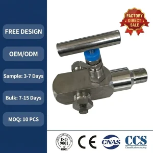 SS-GV-M8-F8 316 Stainless Steel Gauge Valve High Temperature Gas Flow Control Valve 1/2″ Male Thread Needle Structure