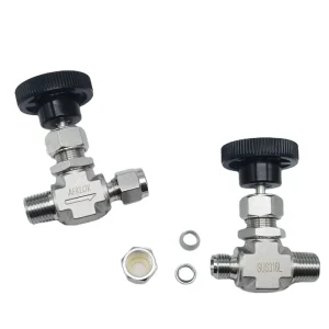 SS Integral Bonnet Needle Valve 0.37 Cv 1/4 In. MNPT Vee Stem 316 Stainless Steel