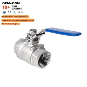 SS201 304 316 Locking Ball Valve Two piece Internal Thread Valve Stainless Steel 2 Piece Threaded Ball Valve