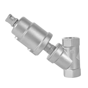 SS304 316 316L Double Acting Spring Return Pneumatic BSPT Angle Seat Valve