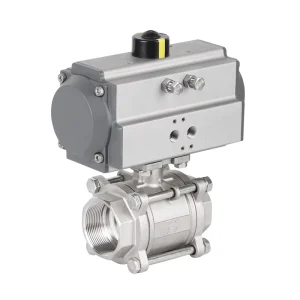 SS304 316 Double Acting Pneumatic Actuator Threaded Ball Valve for Air Water Gas OEM Customized Support