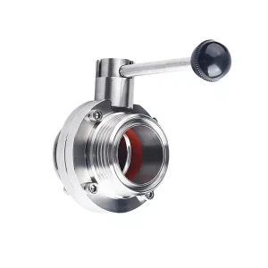 SS304 316 Sanitary Manual Water Butterfly Valve with Male Thread for Production HQL Brand 1 Year Warranty ODM OEM Customizable