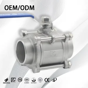 SS304 316 Stainless Steel 3PC Manual Operated Weld End Ball Valves for Water