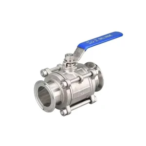SS304/316L Sanitary Threaded Ball Valve, KF50, 3-Piece, 2-Way, 1/4-4 Inch, Manual