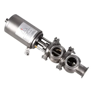 SS304/316L Stainless Steel DN25 Sanitary 3-Way Pneumatic Control Reversing Divert Seat Valve