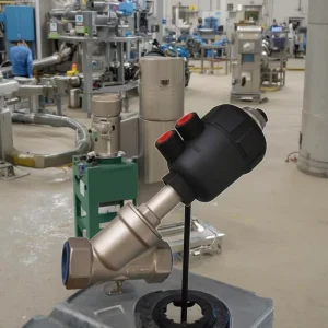 SS304 PN16 Pneumatic Thread Air Control NPT BSP Angle Seat Valve with Water Gas Oil Media General Gate Plastic Actuator