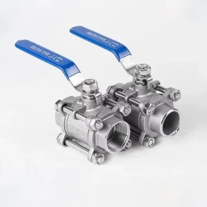 SS304 Q61F Full Port 3 Piece Ball Valve Female Thread Weld End Stainless Steel Manual Flow Control Valve for Water OEM