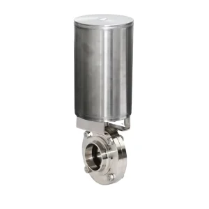 SS304 SS316L Food Grade Stainless Steel Sanitary Pneumatic Butterfly Valves with Actuator Welded Design