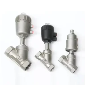 SS304 SS316L Y Shaped Pneumatic Angle Seat Valve with Npt Thread Safety Structure Air Control Angle Seat Valve