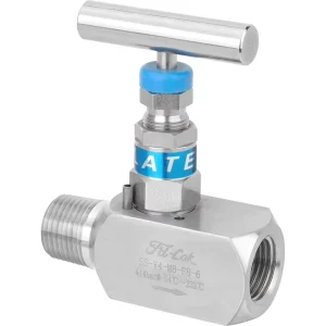 SS316 Manual Screw Bonnet Needle Valve 2-Way 6000/10000 PSI Micro-Flow Control PTFE Sealing