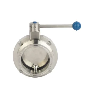 SS316 SS316L DN25 DN50 Clamp Clamp Manual and Electric Actuator Drive PTFE Manual Medium Pressure Butterfly Valve