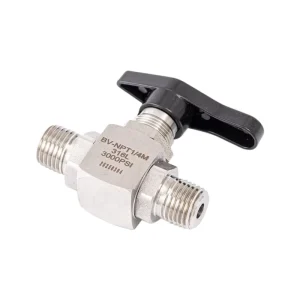 SS316 Stainless Steel High Pressure Panel Instrument Ball Valve 1 8 1 4 NPT 3000 PSI for Gas Liquid 2 Way Male Thread Ball Valve