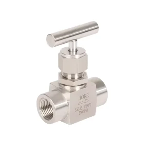 SS316 Stainless Steel Manual Power Needle Valve High Pressure 6000psi Female Thread Gas Water Oil Hydraulic Media OD 1/2 NPT