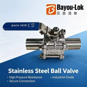 SS316 Three piece Ball Valve with Socket Weld Ends Customizable in Size for Industrial Fluid Control Gas Pressure Regulator