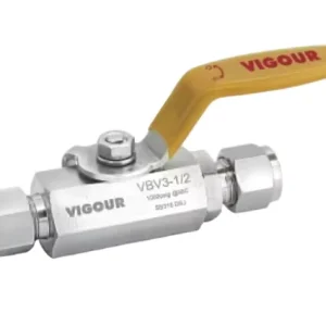 SS316L Material VIGOUR Brand 1000psi Gas Ball Valve with 1 2 Tube Fitting Yellow Handle Type VBV3 Series