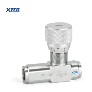 STB STU G1 2 Series Tubular Flow Control Valve In line Needle Valve One Way Speed Control Throttle Valve for Hydraulic System