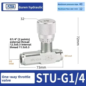 STB Series Hydraulic Flow Control Valve NPT 1/4 3/8 1/2 3/4 Adjustable Needle Valve 5000 PSI Speed Regulator