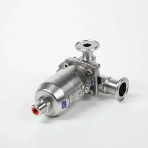 SUS304 SUS316L Pneumatic Hygienic 3-Way T-Type Diaphragm Valve Tri-Clamp for Food Processing CIP SIP