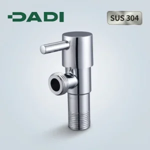 SUS304 Stainless Steel Angle Valve Brass Cartridge Chrome Finish Male Thread Anti Corrosion Bathroom Kitchen Hot Cold Water